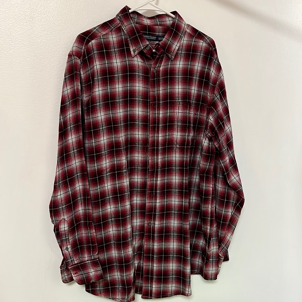 Faded Glory Large Red and Black plaid shirt